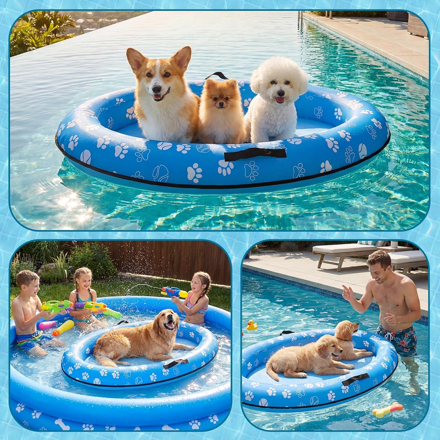 Inflatable Dog Pool Float for dogs