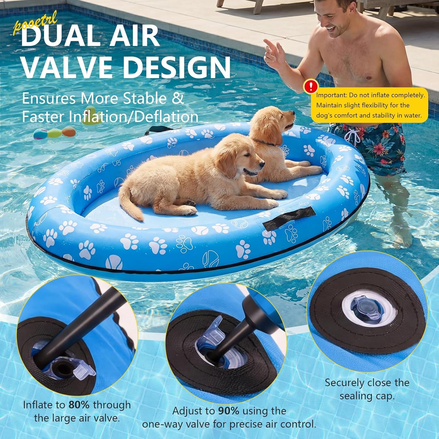 Inflatable Dog Pool Float for dogs